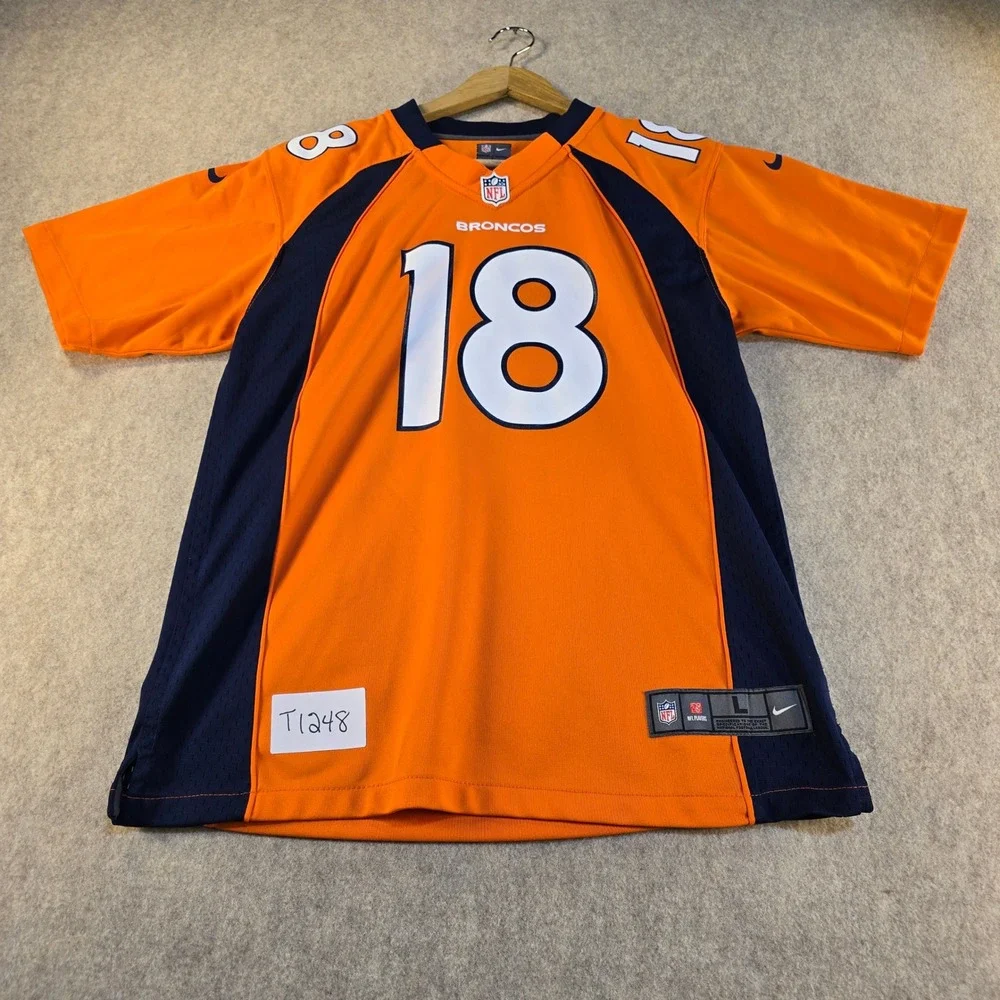 Nike‎ Denver Broncos Peyton Manning 18 NFL Jersey Orange Youth Large L 14/16